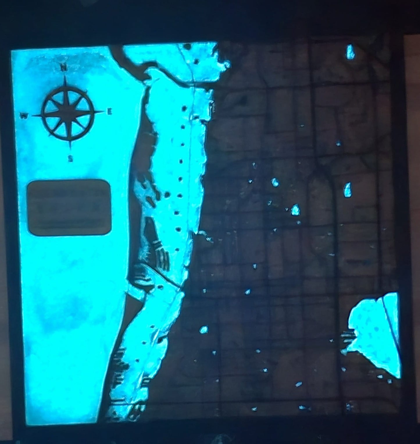 3d layered Clearwater Beach map with glow resin