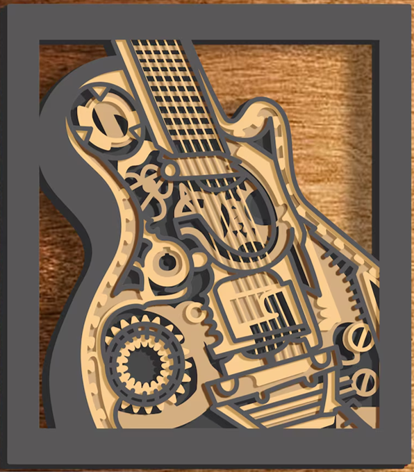 3d Layered Art Guitar