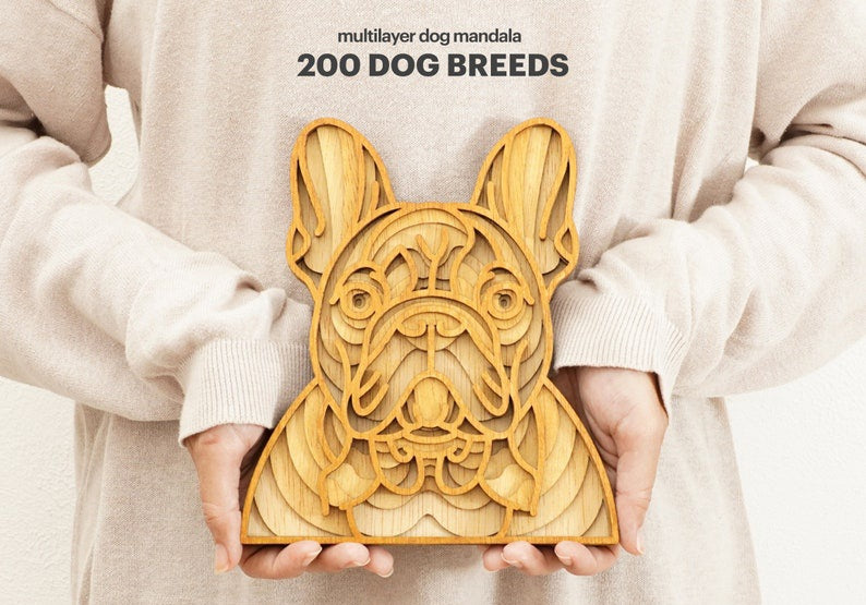 3d Layered Mandala Dog Art