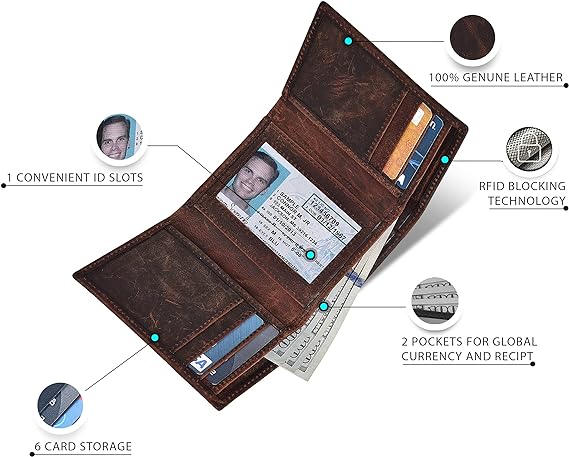 Genuine Leather RFID Mens Wallet