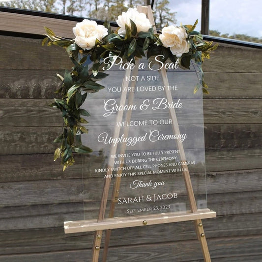 Wedding Welcome Sign Clear Acrylic