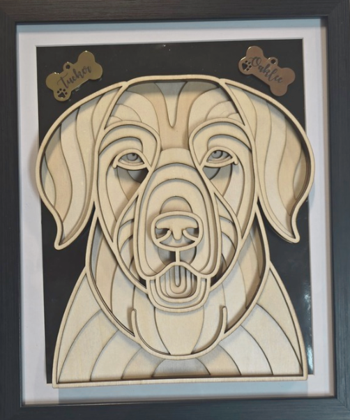 3d Layered Mandala Dog Art